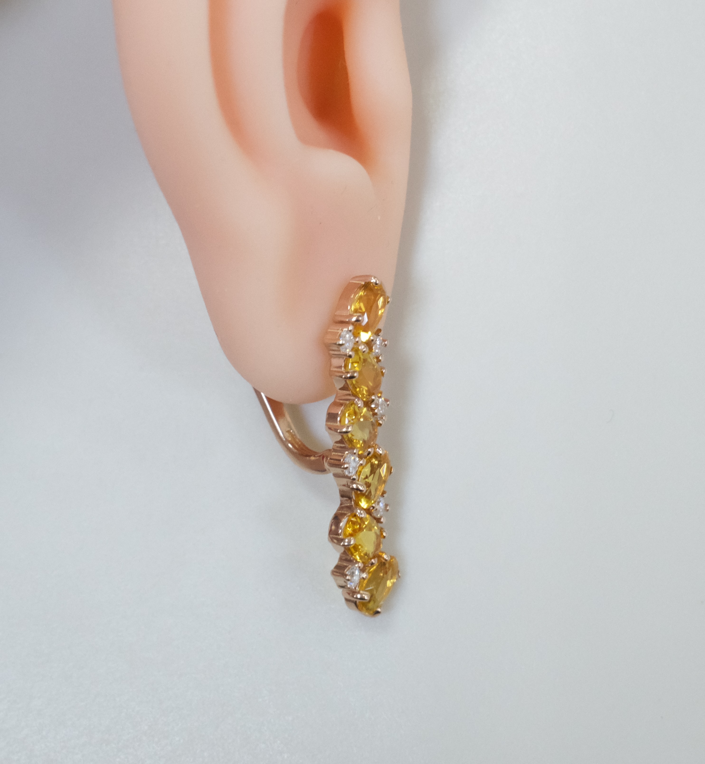 Серебряные серьги с цитринами